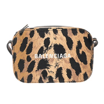 バレンシアガ エブリデイ カメラバッグ XS レオパード ブラウン/ブラック 489809 6170 T 568008 カーフ レディース バッグ 【中古】【bag】