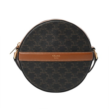 セリーヌ トリオンフ ラウンドパース タン トリオンフ キャンバス/カーフ レディース バッグ 【中古】【bag】