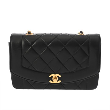 シャネル マトラッセ ダイアナ フラップ チェーンショルダー 23 ブラック A01164 ラムスキン レディース バッグ 【中古】【bag】