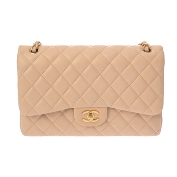 シャネル マトラッセ Wフラップチェーンショルダー 30 ベージュ A58600 ラムスキン レディース バッグ 【中古】【bag】