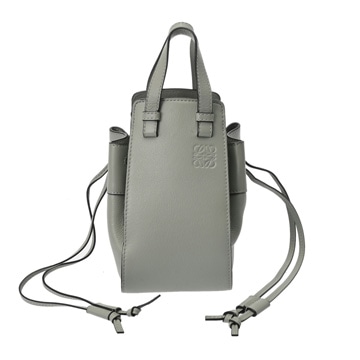 ロエベ ハンモック ドローストリングバッグ ミニ グレー 314.12.V07 カーフ レディース バッグ 【中古】【bag】