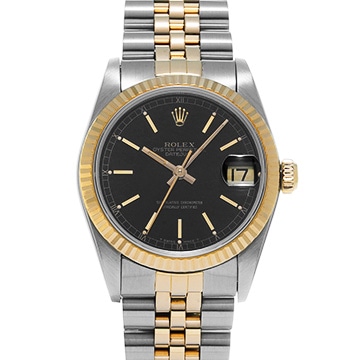 ロレックス デイトジャスト 68273 ブラック ユニセックス 時計 【中古】【wristwatch】