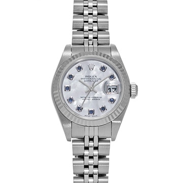 ロレックス デイトジャスト 79174NGS ホワイトシェル/サファイア レディース 時計 【中古】【wristwatch】
