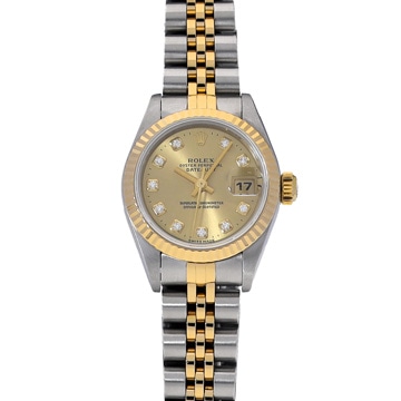 ロレックス デイトジャスト 69173G シャンパン/ダイヤモンド レディース 時計 【中古】【wristwatch】