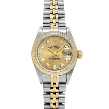 ロレックス デイトジャスト 69173G シャンパン/ダイヤモンド レディース 時計 【中古】【wristwatch】