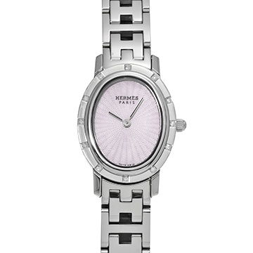 エルメス クリッパー オーバル C01.230 ピンクシェル ユニセックス 時計 【中古】【wristwatch】