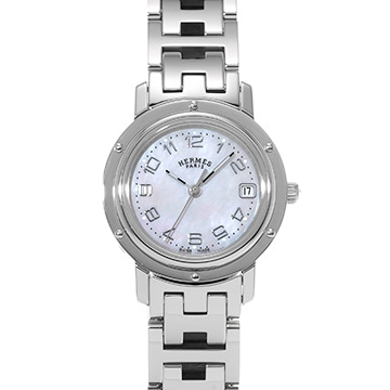 エルメス クリッパー ナクレ CL4.210 ホワイトシェル レディース 時計 【中古】【wristwatch】