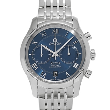 オメガ デ・ヴィル アワービジョン コーアクシャル クロノグラフ 431.10.42.51.03.001 ブルー メンズ 時計 【中古】【wristwatch】