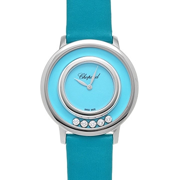 ショパール ハッピーダイヤモンド 209429-1104 ブルー/ダイヤモンド レディース 時計 【中古】【wristwatch】