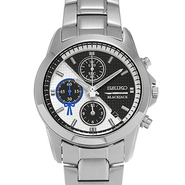 セイコー セイコー クロノグラフ ブラックジャック 50周年記念 7T92-HDC0 ブラック/ホワイト メンズ 時計 【中古】【wristwatch】