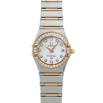 オメガ コンステレーション ミニ クォーツ 1360.75 ホワイトシェル/ダイヤモンド レディース 時計 【中古】【wristwatch】