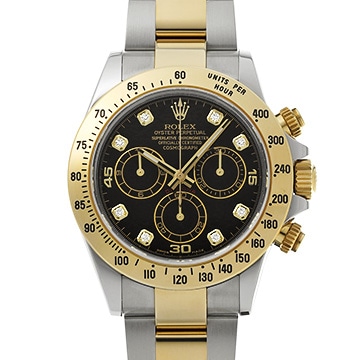ロレックス コスモグラフ デイトナ 116523G ブラック/ダイヤモンド メンズ 時計 【中古】【wristwatch】