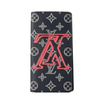 ルイ ヴィトン モノグラムインク ポルトフォイユブラザ  ネイビー M62893 モノグラムインクアップサイドダウン  レディース 財布 【中古】【purse】