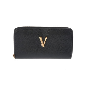 ヴェルサーチ ヴィルトゥス ラウンドファスナー ブラック 1006263.1A04093.1B00V レザー メンズ 財布 【中古】【purse】