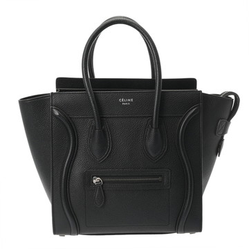 セリーヌ ラゲージ マイクロ ブラック 167793LUG.38NO ドラムドカーフ レディース バッグ 【中古】【bag】