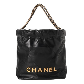 シャネル ミニ ハンドバッグ CHANEL 22 ブラック AS3980 シャイニーカーフスキン レディース バッグ 【中古】【bag】
