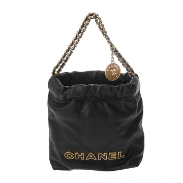 シャネル ミニ ハンドバッグ CHANEL 22 ブラック AS3980 グレインドカーフスキン レディース バッグ 【中古】【bag】