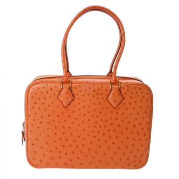 エルメス プリュム 28 オレンジ オーストリッチ レディース バッグ 【中古】【bag】