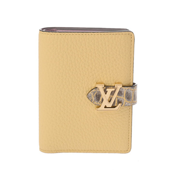 ルイ ヴィトン LV ヴェルティカル ウォレット コンパクト イエロー/ピンク クロコダイル/トリヨンレザー ユニセックス 財布 【中古】【purse】