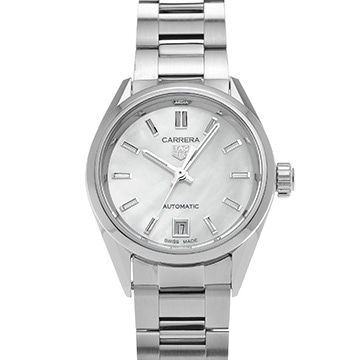 タグ ホイヤー カレラ キャリバー9 WBN2410.BA0621 ホワイトシェル レディース 時計 【中古】【wristwatch】