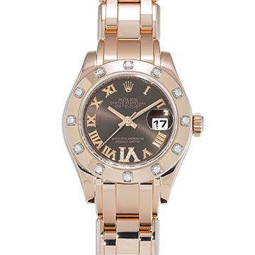 ロレックス デイトジャスト パールマスター 80315 チョコ レディース 時計 【中古】【wristwatch】