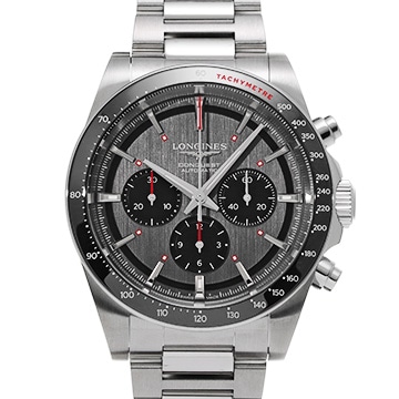 ロンジン コンクエスト クロノグラフ スキーエディション L3.836.4.52.9 グレー/ブラック メンズ 時計 【中古】【wristwatch】
