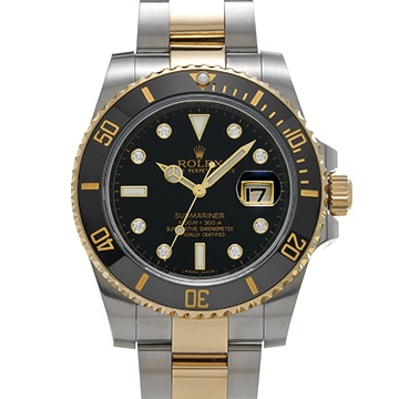 ロレックス サブマリーナ デイト 116613GLN ブラック/ダイヤモンド メンズ 時計 【中古】【wristwatch】