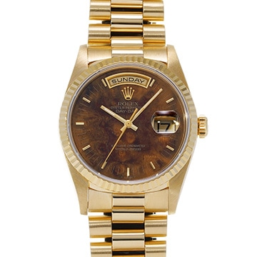 ロレックス デイデイト 18238 マホガニーウッド メンズ 時計 【中古】【wristwatch】