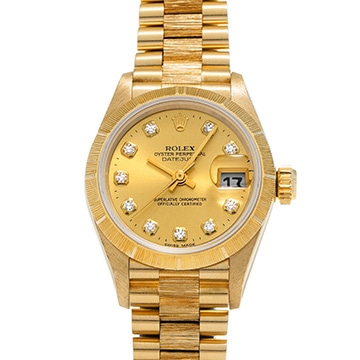 ロレックス デイトジャスト バーク 69278G シャンパン/ダイヤモンド レディース 時計 【中古】【wristwatch】