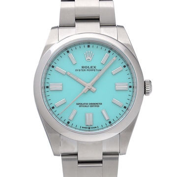 ロレックス オイスターパーペチュアル 41 124300 ターコイズブルー メンズ 時計 【中古】【wristwatch】