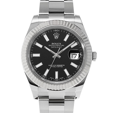 ロレックス デイトジャストII 116334 ブラック メンズ 時計 【中古】【wristwatch】