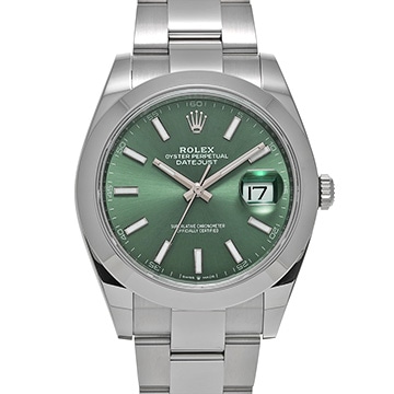 ロレックス デイトジャスト 41 126300 ミントグリーン メンズ 時計 【中古】【wristwatch】