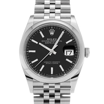 ロレックス デイトジャスト 36 126200 ブライトブラック メンズ 時計 【中古】【wristwatch】