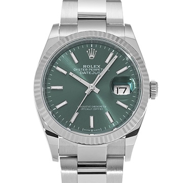 ロレックス デイトジャスト 36 126234 ミントグリーン メンズ 時計 【中古】【wristwatch】