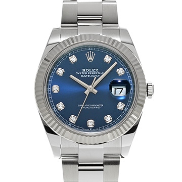 ロレックス デイトジャスト 126334G ブライトブルー/ダイヤモンド メンズ 時計 【中古】【wristwatch】