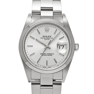 ロレックス オイスターパーペチュアル デイト 15200 シルバー メンズ 時計 【中古】【wristwatch】