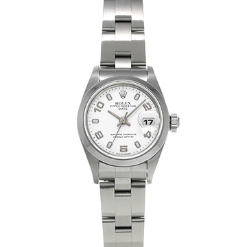 ロレックス オイスターパーペチュアル デイト 69160 ホワイト レディース 時計 【中古】【wristwatch】