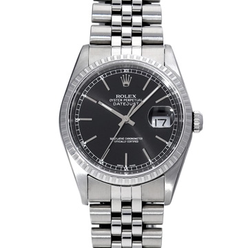ロレックス デイトジャスト 16220 ブラック メンズ 時計 【中古】【wristwatch】