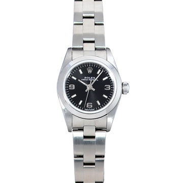 ロレックス オイスターパーペチュアル 76080 ブラック レディース 時計 【中古】【wristwatch】
