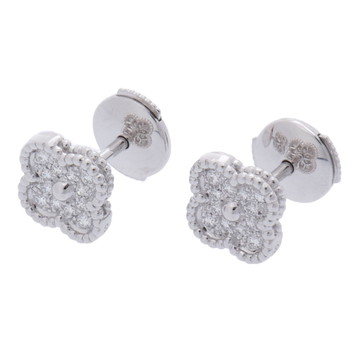 ヴァン クリーフ&アーペル スウィートアルハンブラ ピアス シルバー VCARO85500 K18ホワイトゴールド WG ユニセックス ジュエリー 【中古】【jewelry】