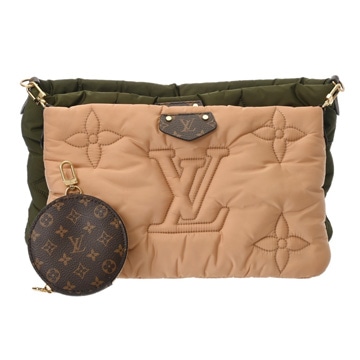 ルイ ヴィトン LVピロー マキシ ミュルティ ポシェット アクセソワール カーキ/ベージュ M58977 リサイクルナイロン レディース バッグ 【中古】【bag】