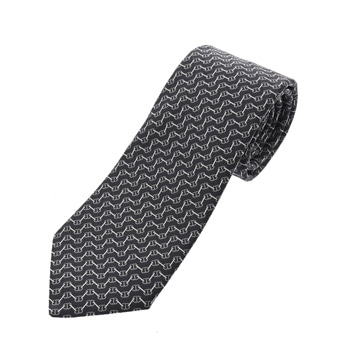 エルメス シルクタイ 7cm クラブデシェネ ネイビー シルク100% メンズ 【中古】【other】