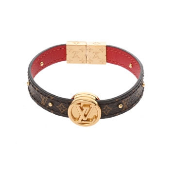 ルイ ヴィトン モノグラム ブラスレ LV サークル リバーシブル ブラウン M6268F レザー レディース ジュエリー 【中古】【jewelry】
