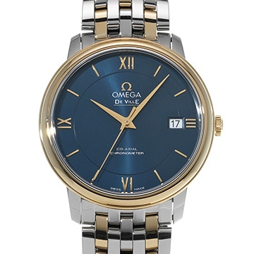 オメガ デ・ヴィル プレステージ コーアクシャル 424.20.37.20.03.001 ブルー メンズ 時計 【中古】【wristwatch】