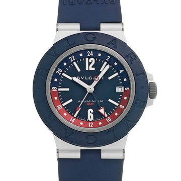 ブルガリ アルミニウム GMT 103554 ブルー メンズ 時計 【中古】【wristwatch】