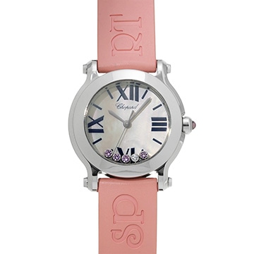 ショパール ハッピースポーツ 278509-3020 ホワイトシェル/ダイヤモンド レディース 時計 【中古】【wristwatch】