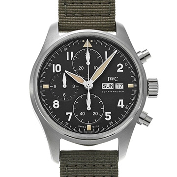 IWC パイロットウォッチ クロノグラフ スピットファイア IW387901 ブラック メンズ 時計 【中古】【wristwatch】