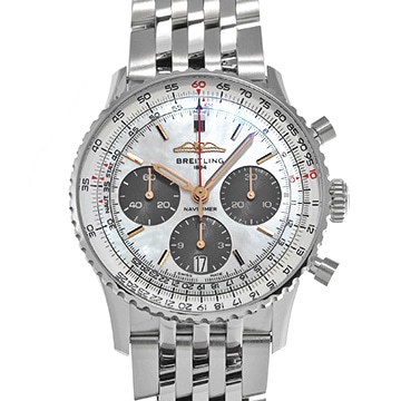 ブライトリング ナビタイマー 01 クロノグラフ 41 MOP 日本限定 AB0139211A1A1 ホワイトシェル/グレー メンズ 時計 【中古】【wristwatch】