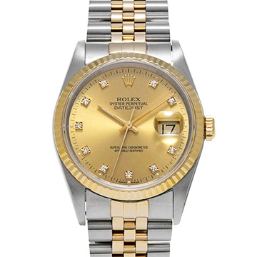 ロレックス デイトジャスト 16233G シャンパン/ダイヤモンド メンズ 時計 【中古】【wristwatch】