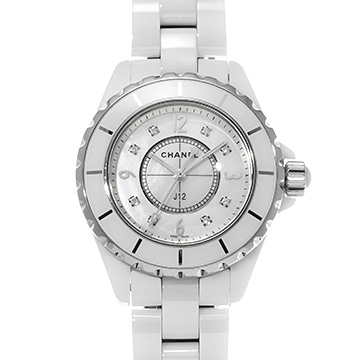 シャネル J12 33MM H2422 ホワイトシェル/ダイヤモンド レディース 時計 【中古】【wristwatch】